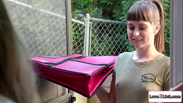 Blonde Licks Her Wife’s Luscious Hairy Natural Bush in Intimate Pizza Delivery Roleplay