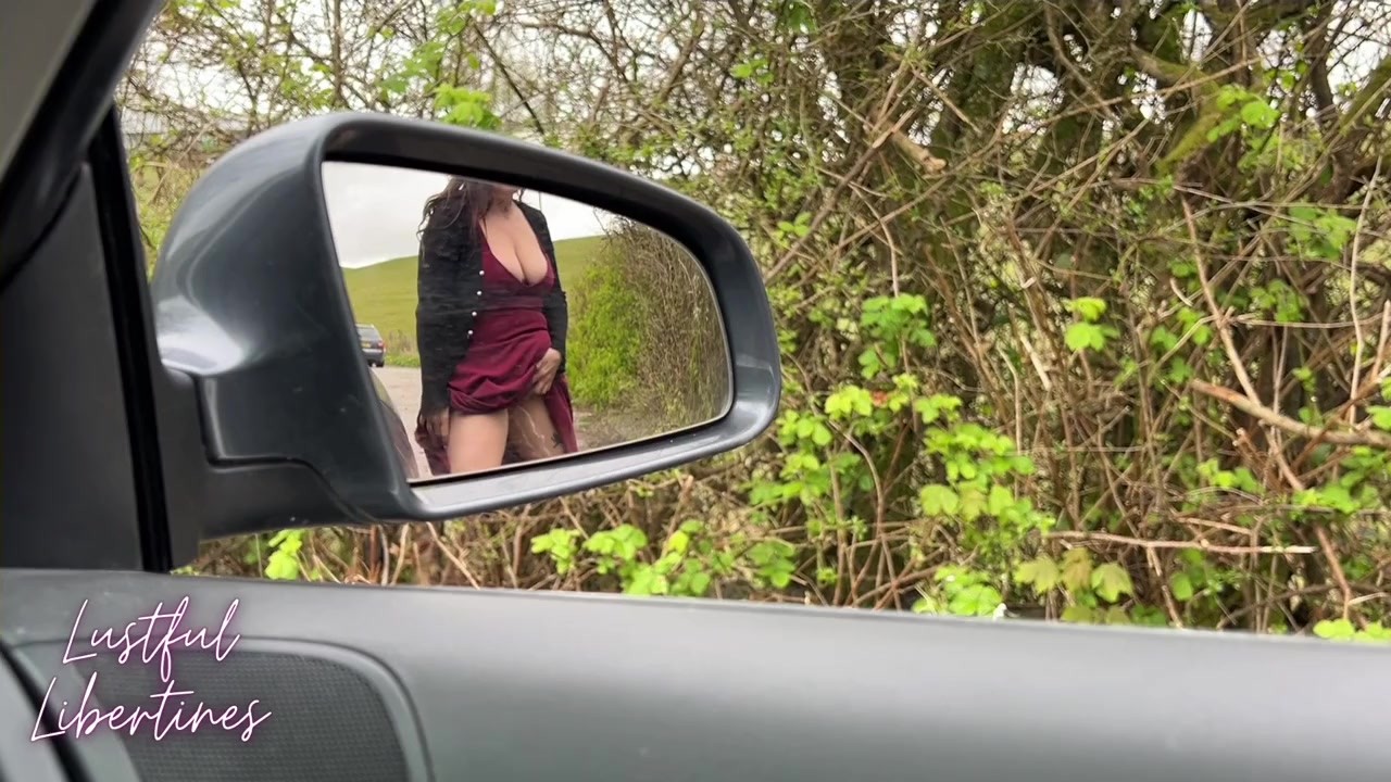 Natural Bush MILF Spreads Hairy Pussy in Car Hookup